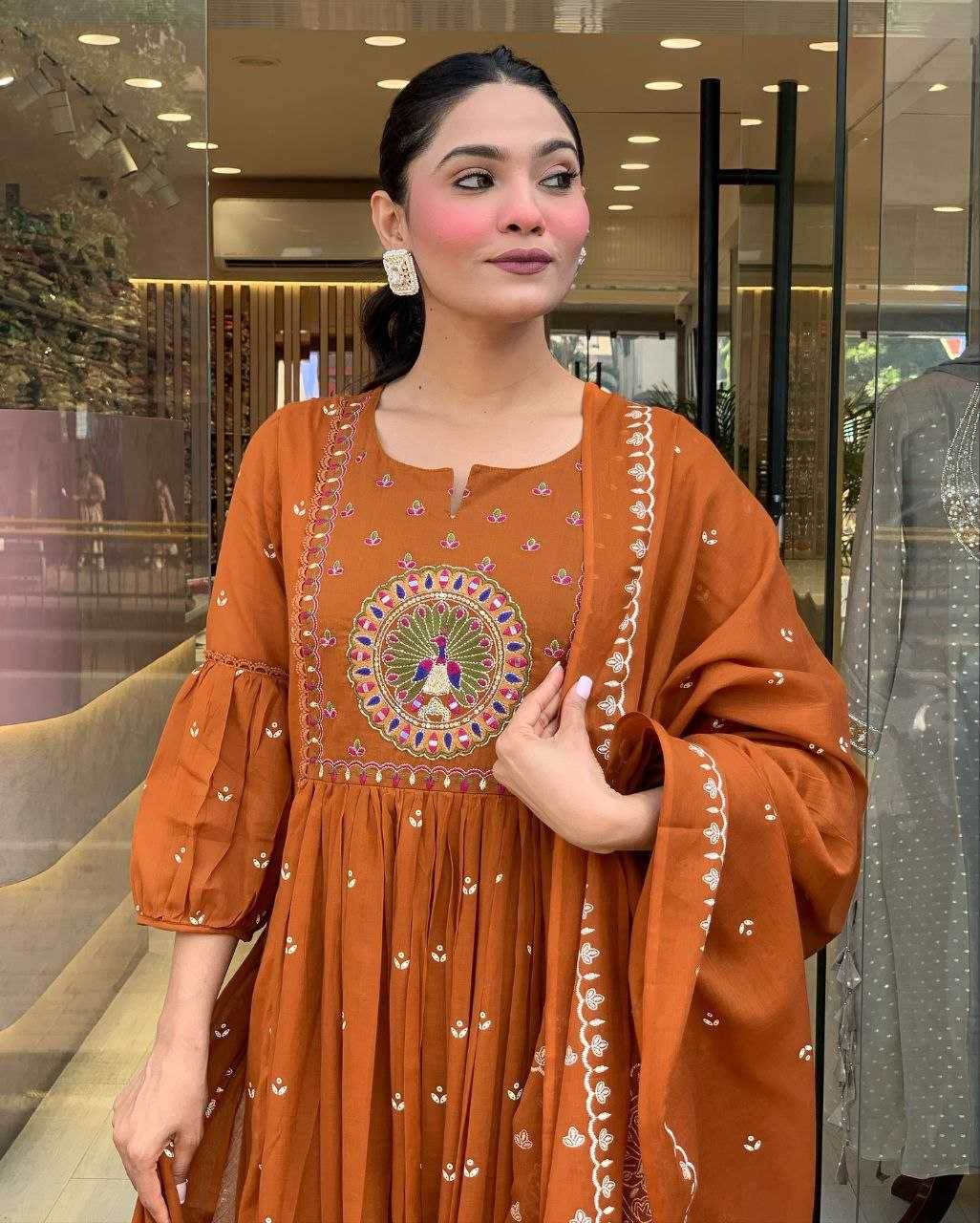 Cotton Casual Embroidered Kurti - MYLUXURY LANE ENTERPRISE
